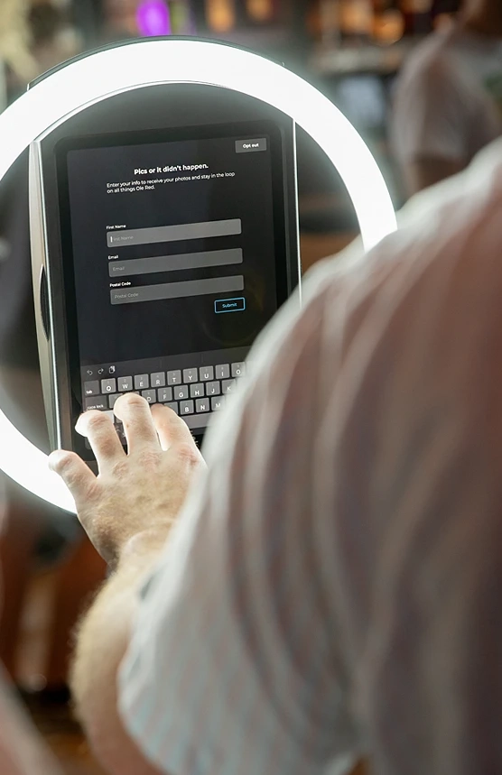 Collect reviews from photo booth