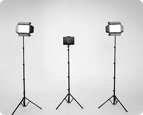 DIY photo booth setup with lighting kit