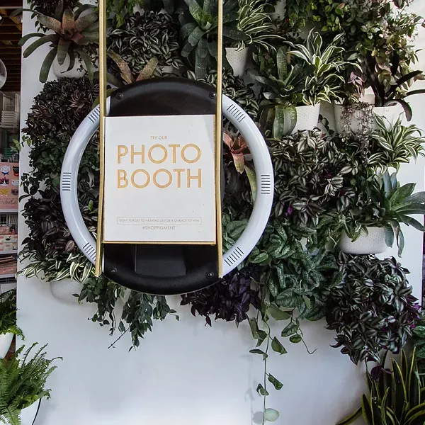 Photo booth from ceiling