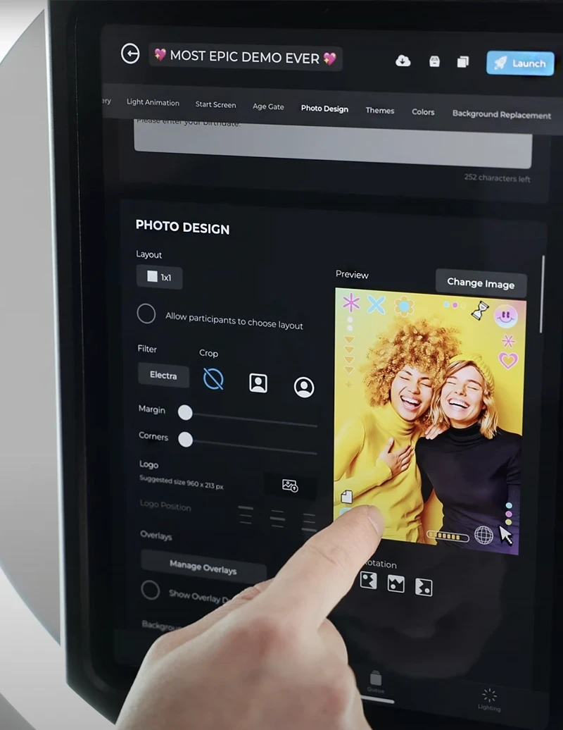 Photo booth app for rental companies