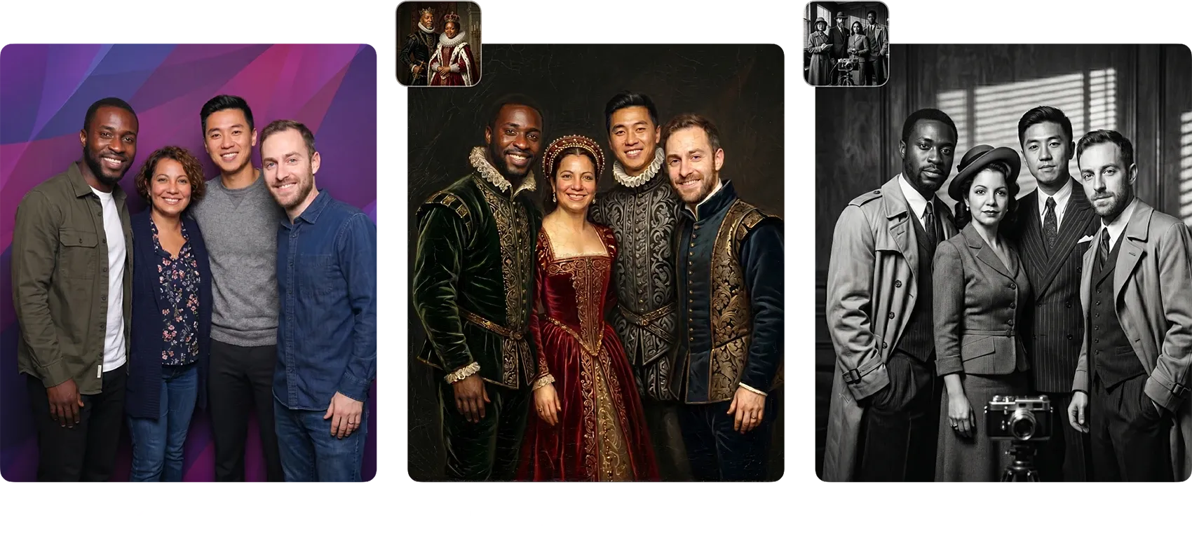 AI background replacement effect applied to a guest photo in Simple Booth
