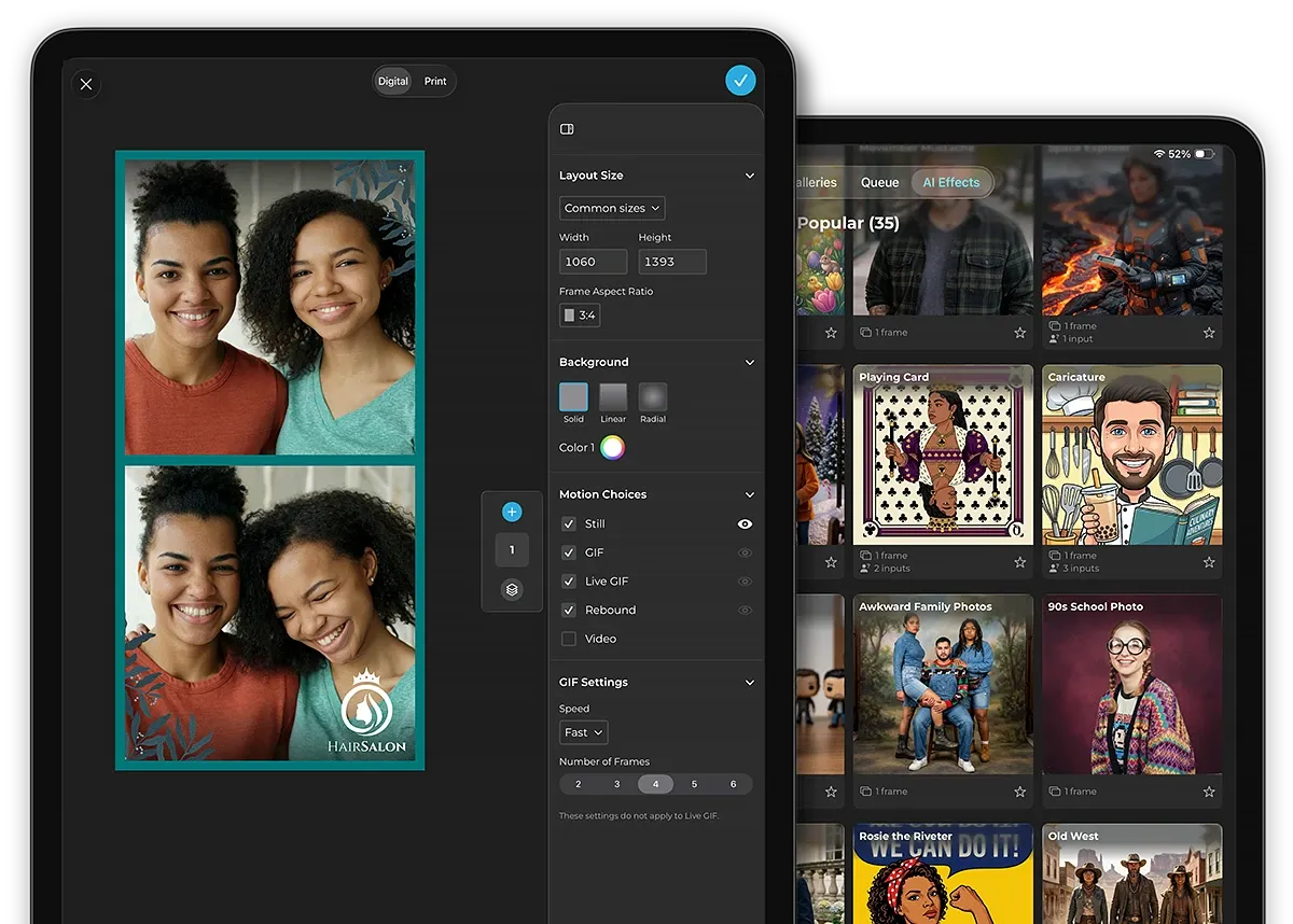 Simple Booth software on iPads
