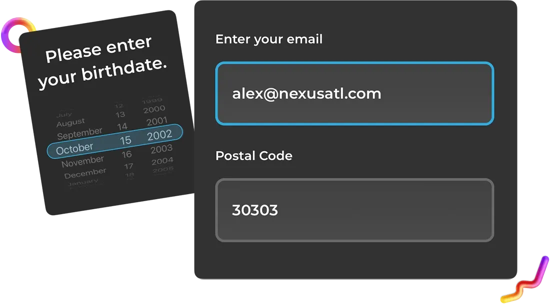 Simple Booth Virtual Booth data capture form with an age gate option