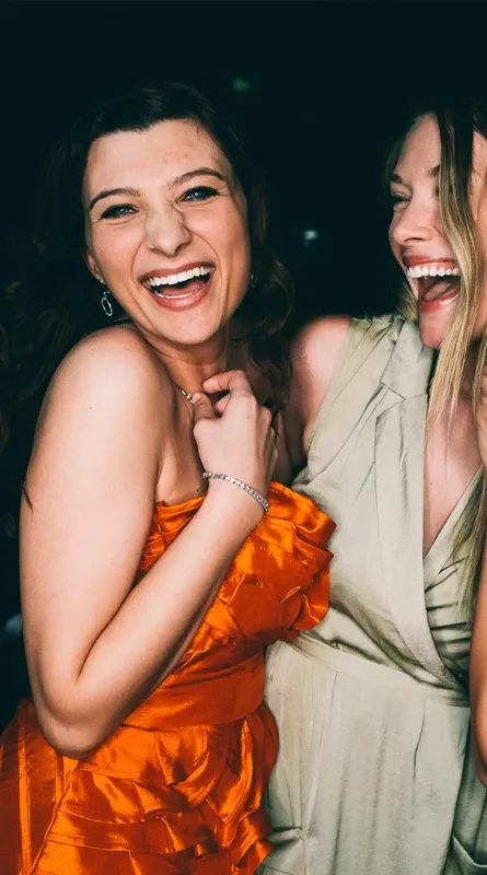 Audience using a photo booth