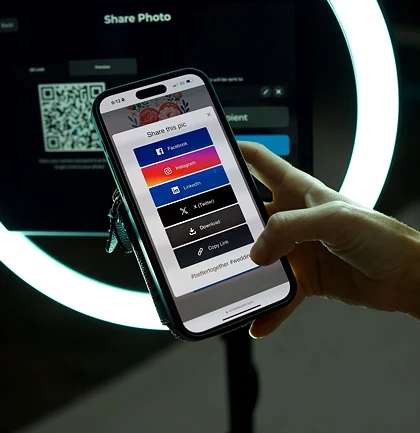 sharing photo booth photo